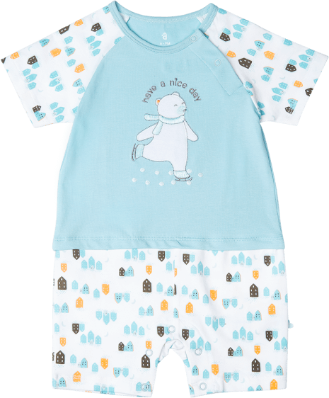 Bodysuit bé trai đùi Bst Ngôi nhà của Gấu Animo KK822020_512 (0-12M,Xanh ngọc)