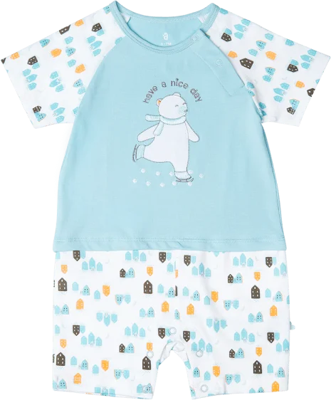 Bodysuit bé trai đùi Bst Ngôi nhà của Gấu Animo KK822020_512 (0-12M,Xanh ngọc)