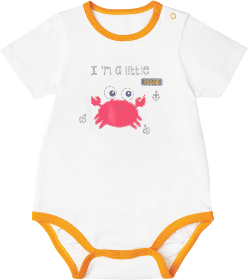 Bodysuit bé trai tam giác Bst Cua sốt trứng muối Animo KK822022_515 (0-12M,Trắng )