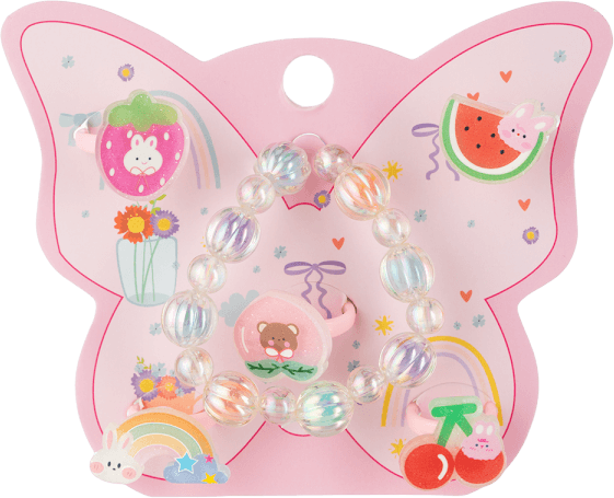 Set 6 món vòng tay và nhẫn Animo A2305_MN010 (Hồng)