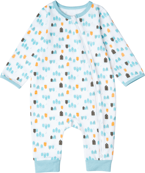 Bodysuit bé trai dài Bst Ngôi nhà của Gấu Animo KK822021_514 (0-12M,Xanh ngọc)