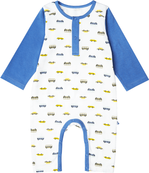 Bodysuit bé trai dài Bst Xe buýt nhiều màu Animo KK822028_565 (0-12M,Trắng )