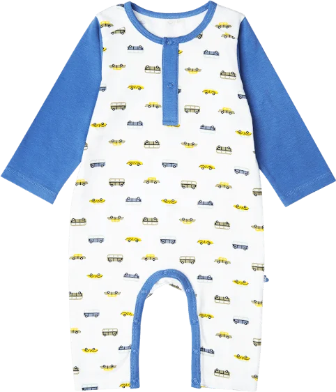 Bodysuit bé trai dài Bst Xe buýt nhiều màu Animo KK822028_565 (0-12M,Trắng )