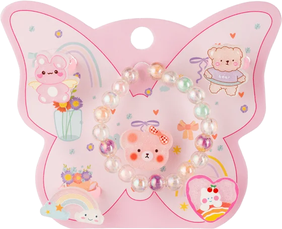 Set 6 món vòng tay và nhẫn Animo A2305_MN011 (Hồng)