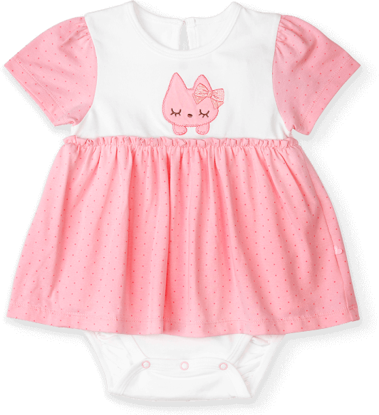 Bodysuit bé gái tam giác Bst Nhảy múa cùng mèo Animo KK822037_542 (0-12M,Hồng)