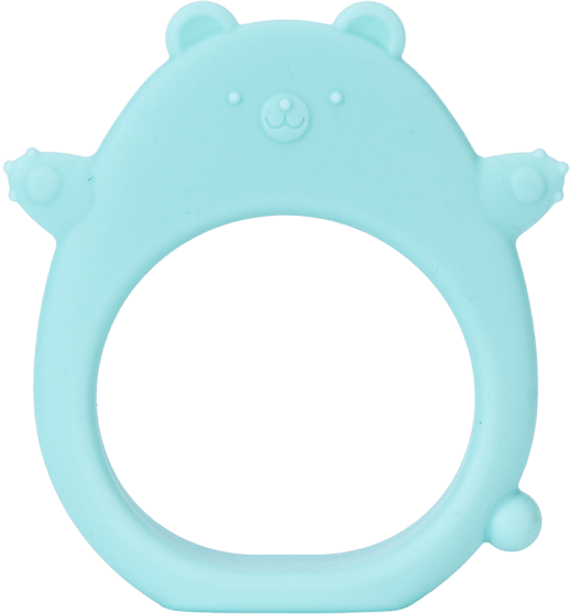 Gặm nướu silicone hình thú Animo (Hình gấu con) (Xanh bạc hà)