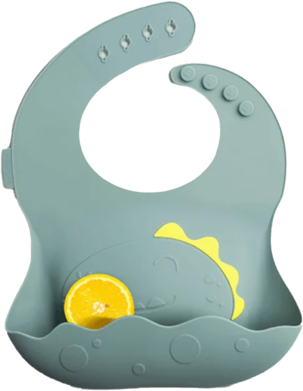 Yếm ăn dặm silicone Bebear (Xanh, BWF108)