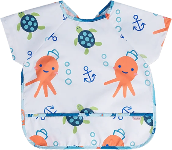 Áo ăn dặm chống thấm tay ngắn Bebear (Trắng, BD8646, size M)