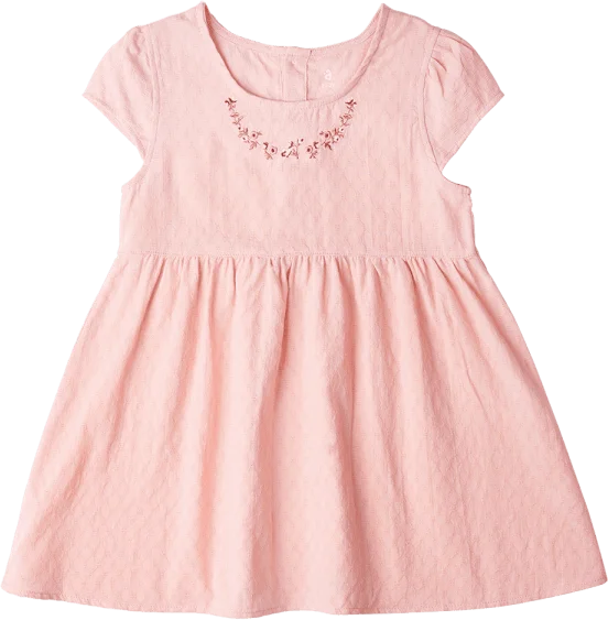 Đầm vải bé gái thêu hoa Animo TX1122075 (6M-6Y,Hồng)