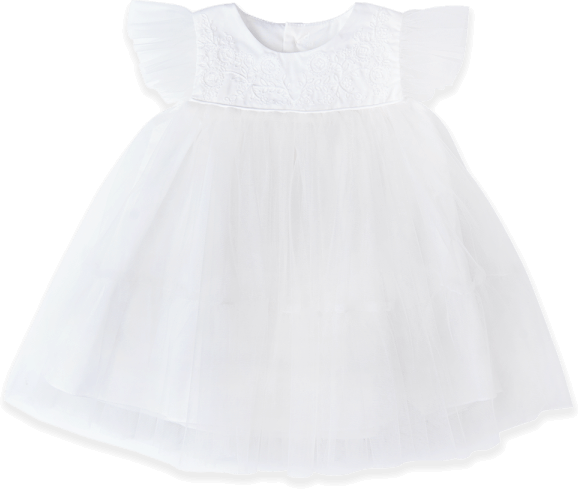 Đầm voan bé gái Animo TX1122002 (6-24M,Trắng)