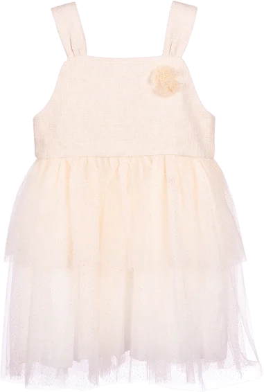 Đầm voan bé gái Animo MN922015 (6M-6Y,Màu be)