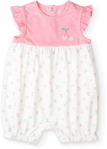 Bodysuit bé gái đùi, Bst Bé Anh Đào Animo KK922049 (0-12M,Trắng họa tiết_hồng)