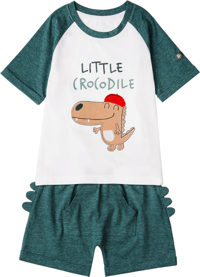 Bộ bé trai ngắn Bst Cá sấu lùn Animo VĐ1122083 (6M-6Y,Xanh)