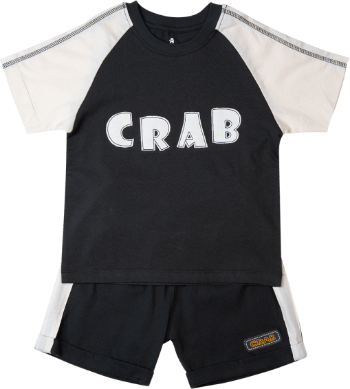 Bộ bé trai ngắn Bst Cua sốt trứng muối Animo HN1022090 (6M-6Y,Xám đậm)