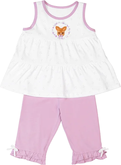 Bộ bé gái dài Animo TQ1122073 (6M-5Y,Trắng phối tím)