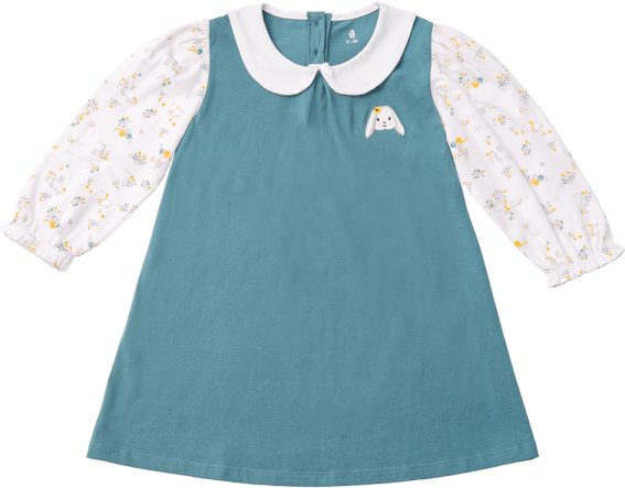 Đầm bé gái, BST Thỏ và hoa Animo HN1222003 (6M-6Y,Xanh)