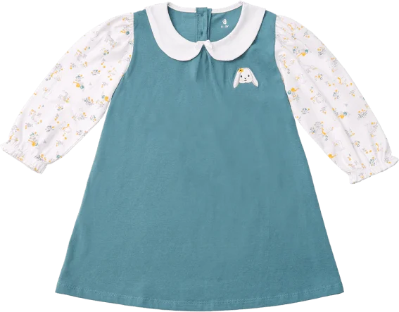 Đầm bé gái, BST Thỏ và hoa Animo HN1222003 (6M-6Y,Xanh)