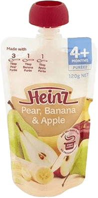 Túi dinh dưỡng Heinz - Lê, chuối, táo nghiền (120g)