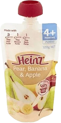 Túi dinh dưỡng Heinz - Lê, chuối, táo nghiền (120g)