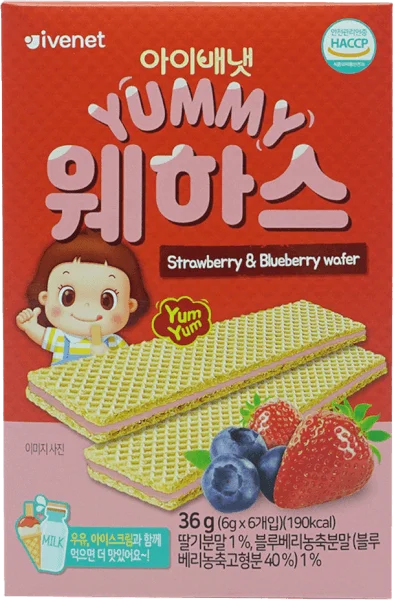 Bánh xốp thanh Ivenet vị dâu và việt quất 36g