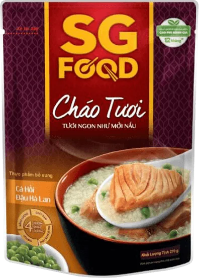 Cháo Cá hồi, đậu Hà Lan, SG Food, 270g (Giao bao bì ngẫu nhiên)