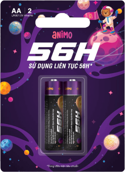 Vỉ 2 pin AA 56h Animo (BP2-AA)