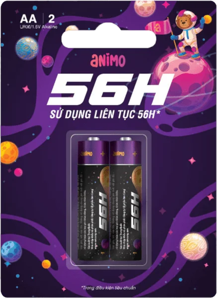 Vỉ 2 pin AA 56h Animo (BP2-AA)