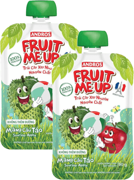 Combo 2 Trái Cây Xay Nhuyễn Nguyên Chất Fruit Me Up Mãng Cầu Táo