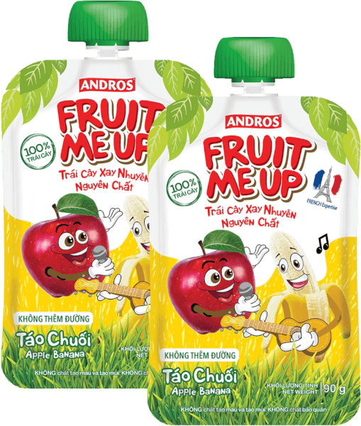 Combo 2 Trái Cây Xay Nhuyễn Nguyên Chất Fruit Me Up Táo Chuối