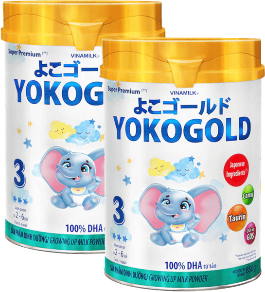 Combo 2 lon Sữa Vinamilk Yoko Gold 3 850g (2-6 tuổi)