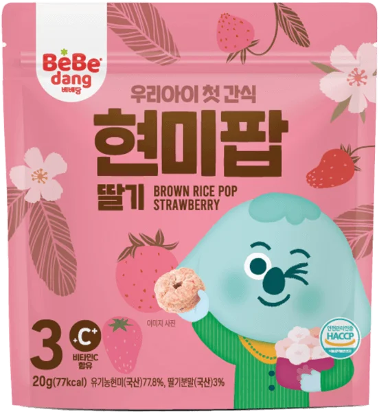 Thực Phẩm Bổ Sung Bánh Vòng Gạo Lứt Bebedang Vị Dâu Tây