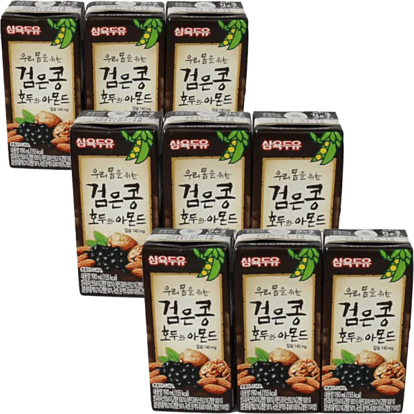 Combo 3 Sữa đậu đen, óc chó hạnh nhân 190ml (Lốc 3)