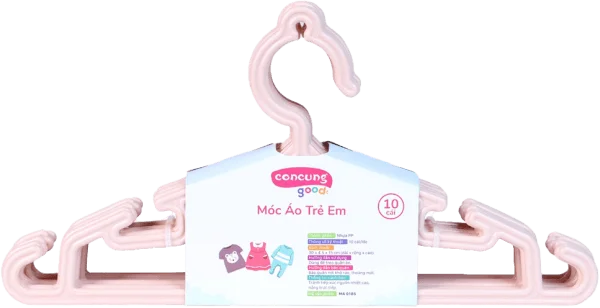 Móc áo mỏng trẻ em ConCung Good 185 - Màu hồng (10 cái/lốc)