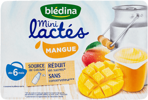 Sữa chua Bledina vị xoài, 6M. (55gx6 hộp)