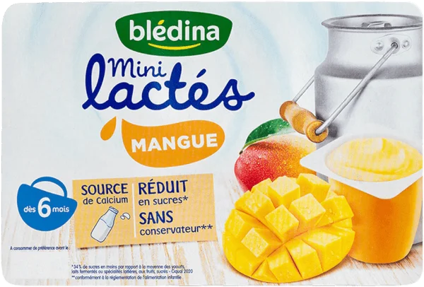 Sữa chua Bledina vị xoài, 6M. (55gx6 hộp)