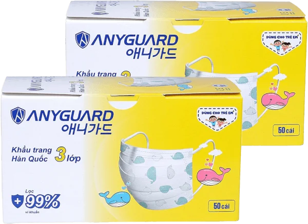 Combo 2 Khẩu trang em bé Anyguard (50 cái/hộp)