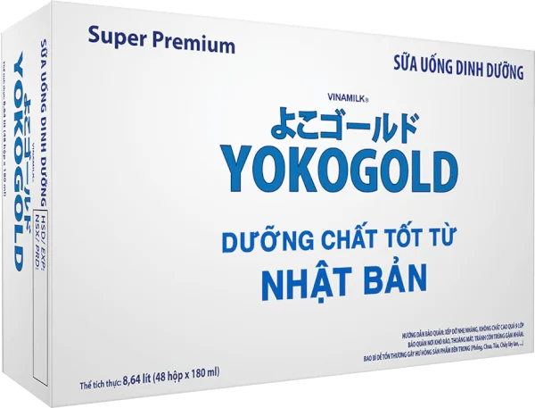 Thùng Sữa uống dinh dưỡng Vinamilk Yoko Gold 180ml (Lốc 4) - 12 lốc