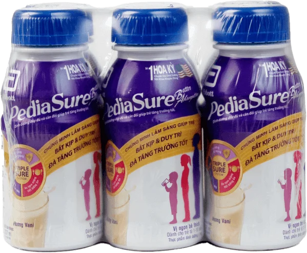 Thùng thực phẩm dinh dưỡng y học cho trẻ 1-10 tuổi: Pediasure dạng lỏng hương vani - 4 Lốc