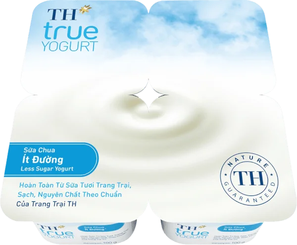 Sữa chua TH true Yogurt ít đường 100g (vỉ 4 hộp)