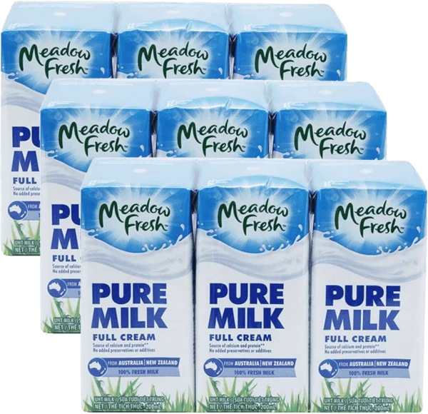 Combo 3 Sữa tươi tiệt trùng Nguyên kem nhãn hiệu Meadow Fresh 200ML (Lốc 3 hộp)