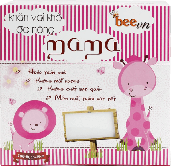 Khăn vải khô đa năng Mama (180 tờ/hộp)