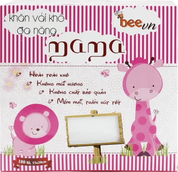 Khăn vải khô đa năng Mama (180 tờ/hộp)
