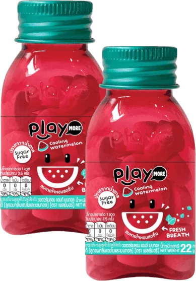 Combo 2 Kẹo the vị dưa hấu Playmore hũ 22g