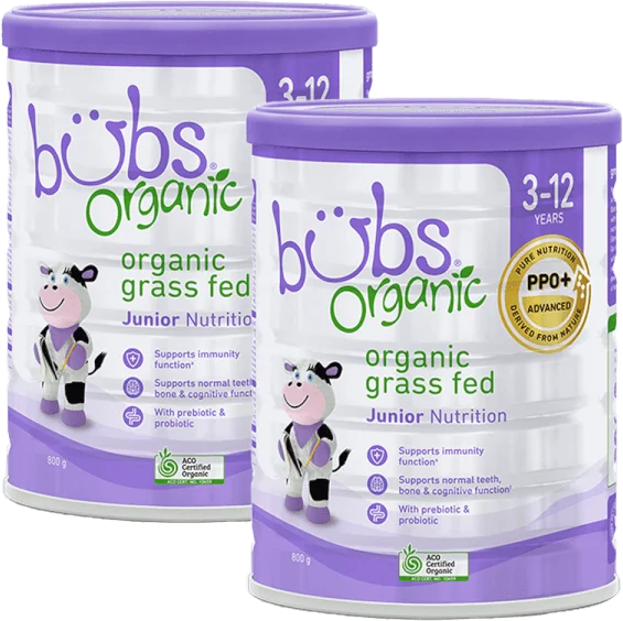 Combo 2 Sữa Bubs Organic Bovine số 4 Junior 800g (3-12 tuổi)