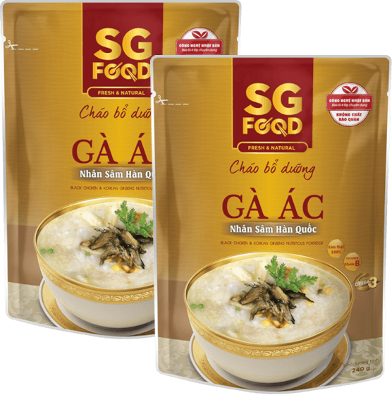 Combo 2 Cháo bổ dưỡng gà ác nhân sâm, SG Food, 240g