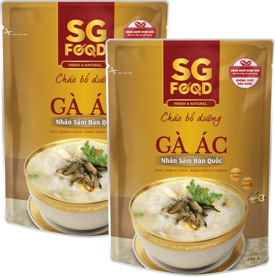 Combo 2 Cháo bổ dưỡng gà ác nhân sâm, SG Food, 240g