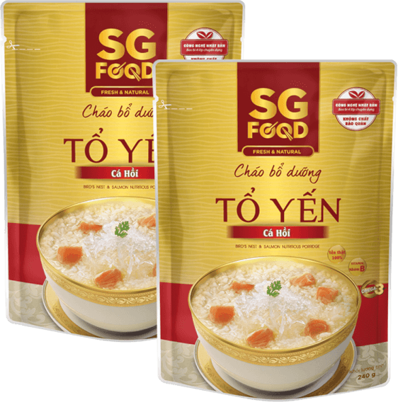 Combo 2 Cháo bổ dưỡng tổ yến cá hồi, SG Food, 240g