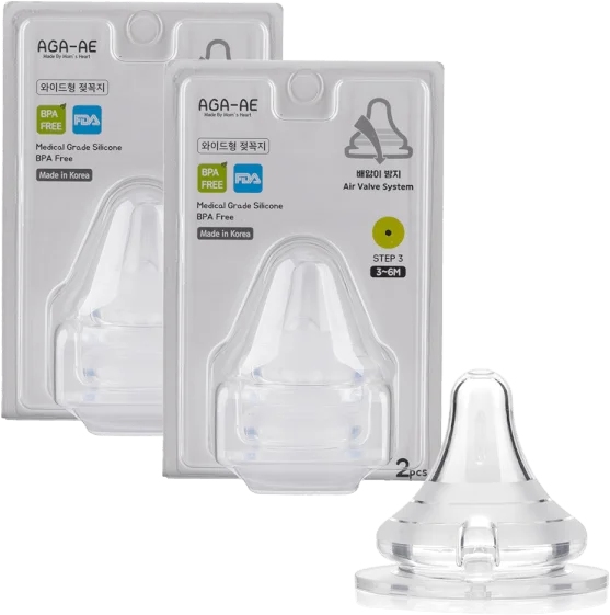 Combo 2 Set 2 núm ty silicone Aga-ae siêu mềm size M