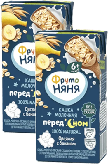 Combo 2 Sữa đêm yến mạch vị chuối Fruto Nyanya (200ml)