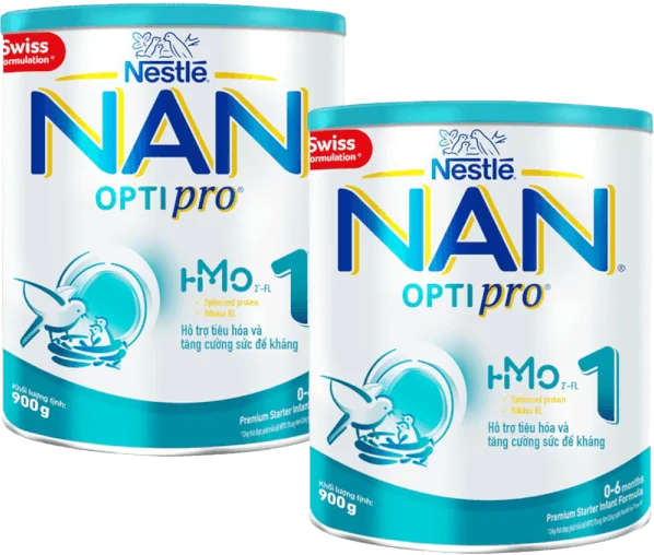 Combo 2 Nestlé NAN OPTIPRO 1, 0-6 tháng, 900g